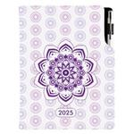 Kalendarz książkowy DESIGN dzienny A5 2025 polski - Mandala fioletowa