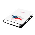 Kalendarz książkowy DESIGN dzienny A5 2027 czeski - biały - Czeska - flaga