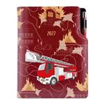 Kalendarz książkowy DESIGN dzienny A5 2027 czeski - bordo - Straż