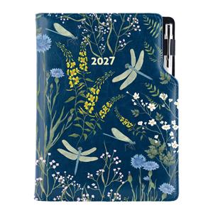 Kalendarz książkowy DESIGN dzienny A5 2027 czeski - niebieski - ważki