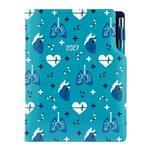 Kalendarz książkowy DESIGN dzienny A5 2027 polski - turkusowy Doktor - serce