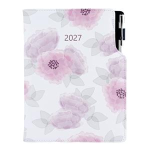 Kalendarz książkowy DESIGN dzienny A5 2027 słowacki - Piwonia