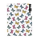 Kalendarz książkowy DESIGN dzienny B6 2024 - Kolorowe motyle