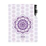 Kalendarz książkowy DESIGN dzienny B6 2024 - Mandala fioletowa