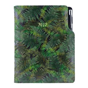 Kalendarz książkowy DESIGN dzienny B6 2027 - czarny - Paproć