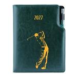 Kalendarz książkowy DESIGN dzienny B6 2027 czeski - zielony - Golf mężczyźni