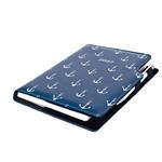 Kalendarz książkowy DESIGN dzienny B6 2027 - niebieski - marynarz - kotwice