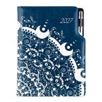Kalendarz książkowy DESIGN dzienny B6 2027 - niebieski - ornament