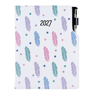 Kalendarz książkowy DESIGN dzienny B6 2027 - Pióra