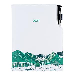 Kalendarz książkowy DESIGN dzienny B6 2027 polski - biały - Góry