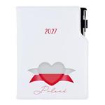 Kalendarz książkowy DESIGN dzienny B6 2027 polski - biały - Polska - flaga