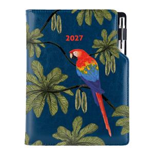 Kalendarz książkowy DESIGN dzienny B6 2027 polski - granatowy - papuga