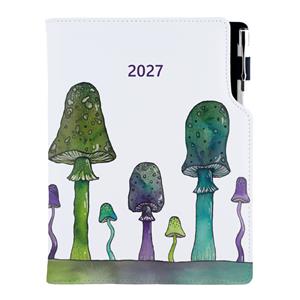 Kalendarz książkowy DESIGN dzienny B6 2027 polski - Grzyby