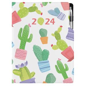 Kalendarz książkowy DESIGN tygodniowy A4 2024 - Kaktus