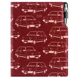 Kalendarz książkowy DESIGN tygodniowy A4 2026 czeski - bordo - Maluch