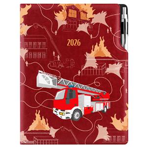 Kalendarz książkowy DESIGN tygodniowy A4 2026 polski - bordo - Straż