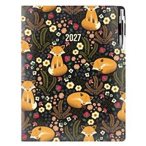 Kalendarz książkowy DESIGN tygodniowy A4 2027- czarny - Lis