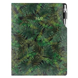 Kalendarz książkowy DESIGN tygodniowy A4 2027 - czarny - Paproć
