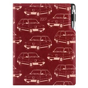 Kalendarz książkowy DESIGN tygodniowy A4 2027 czeski - bordo - Maluch