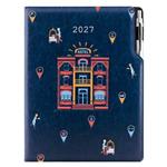 Kalendarz książkowy DESIGN tygodniowy A4 2027 czeski - granatowy - Hotel
