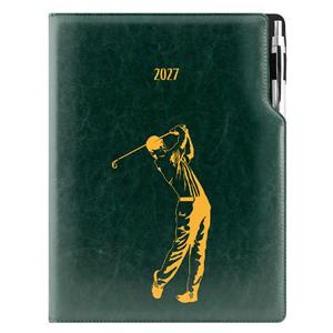Kalendarz książkowy DESIGN tygodniowy A4 2027 czeski - zielony - Golf mężczyźni