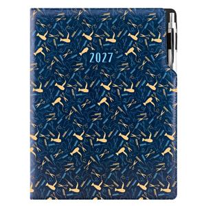 Kalendarz książkowy DESIGN tygodniowy A4 2027 - granatowy - Fryzjer