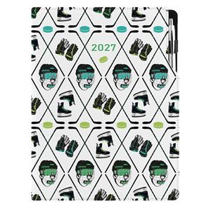 Kalendarz książkowy DESIGN tygodniowy A4 2027 - Hokej