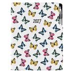 Kalendarz książkowy DESIGN tygodniowy A4 2027 - Kolorowe motyle