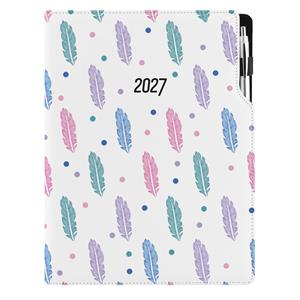 Kalendarz książkowy DESIGN tygodniowy A4 2027 - Pióra