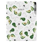 Kalendarz książkowy DESIGN tygodniowy A4 2027 polski - Awokado