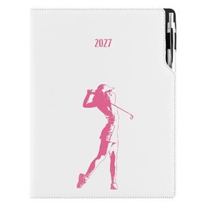 Kalendarz książkowy DESIGN tygodniowy A4 2027 polski - biały - Golf kobiety