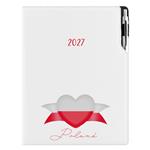 Kalendarz książkowy DESIGN tygodniowy A4 2027 polski - biały - Polska - flaga