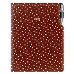 Kalendarz książkowy DESIGN tygodniowy A4 2027 polski - brązowy - kropki