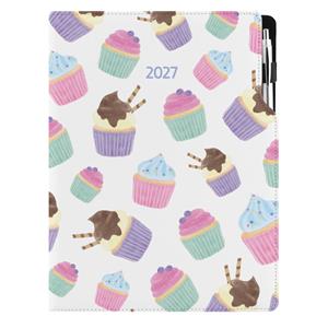 Kalendarz książkowy DESIGN tygodniowy A4 2027 polski - Cupcake