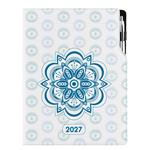 Kalendarz książkowy DESIGN tygodniowy A4 2027 polski - Mandala niebieska