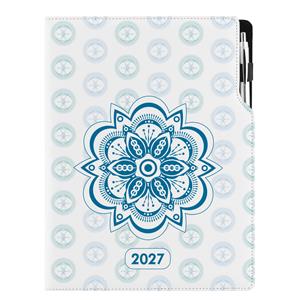 Kalendarz książkowy DESIGN tygodniowy A4 2027 polski - Mandala niebieska