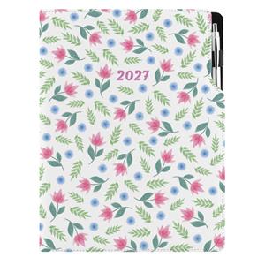 Kalendarz książkowy DESIGN tygodniowy A4 2027 polski - Wiosenne kwiaty