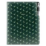 Kalendarz książkowy DESIGN tygodniowy A4 2027 polski - zielony - gałązki