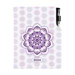 Kalendarz książkowy DESIGN tygodniowy A5 2024 słowacki - Mandala fioletowa