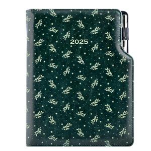 Kalendarz książkowy DESIGN tygodniowy A5 2025 słowacki - zielony - gałązki