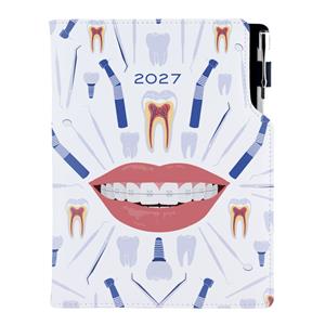 Kalendarz książkowy DESIGN tygodniowy A5 2027 czeski - biały - Dentysta