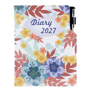 Kalendarz książkowy DESIGN tygodniowy A5 2027 czeski- Jesienne kwiaty