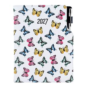 Kalendarz książkowy DESIGN tygodniowy A5 2027 słowacki - Kolorowe motyle