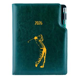 Kalendarz książkowy DESIGN tygodniowy B5 2026 czeski - zielony - Golf mężczyźni