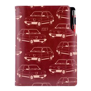 Kalendarz książkowy DESIGN tygodniowy B5 2027 czeski - bordo - Maluch