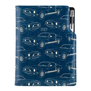 Kalendarz książkowy DESIGN tygodniowy B5 2027 czeski - granatowy - Mustang