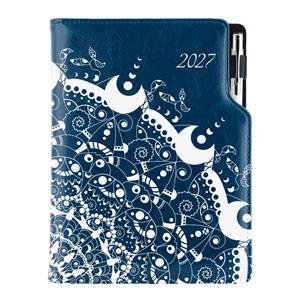 Kalendarz książkowy DESIGN tygodniowy B5 2027 - niebieski - ornament