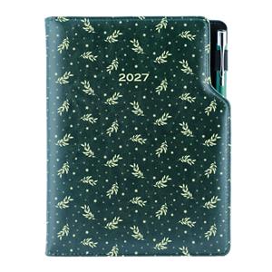 Kalendarz książkowy DESIGN tygodniowy B5 2027 - zielony - gałązki