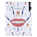 Kalendarz książkowy DESIGN tygodniowy B6 2026 czeski - biały - Dentysta