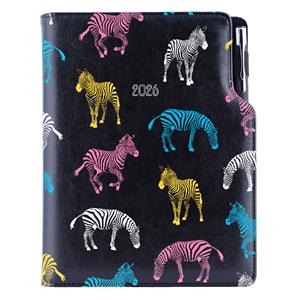 Kalendarz książkowy DESIGN tygodniowy B6 2026 czeski - czarny - Zebra